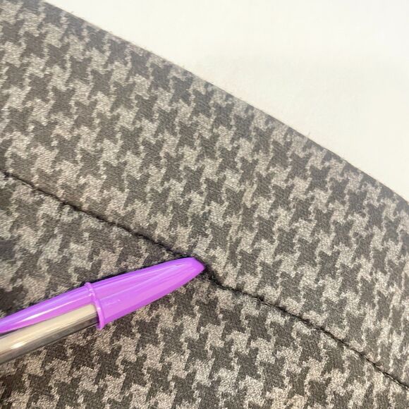 ~~ Lane Bryant 18-20 Long Houndstooth Pants Slacks Gray Black Stretch Elastic* - Picture 3 of 12